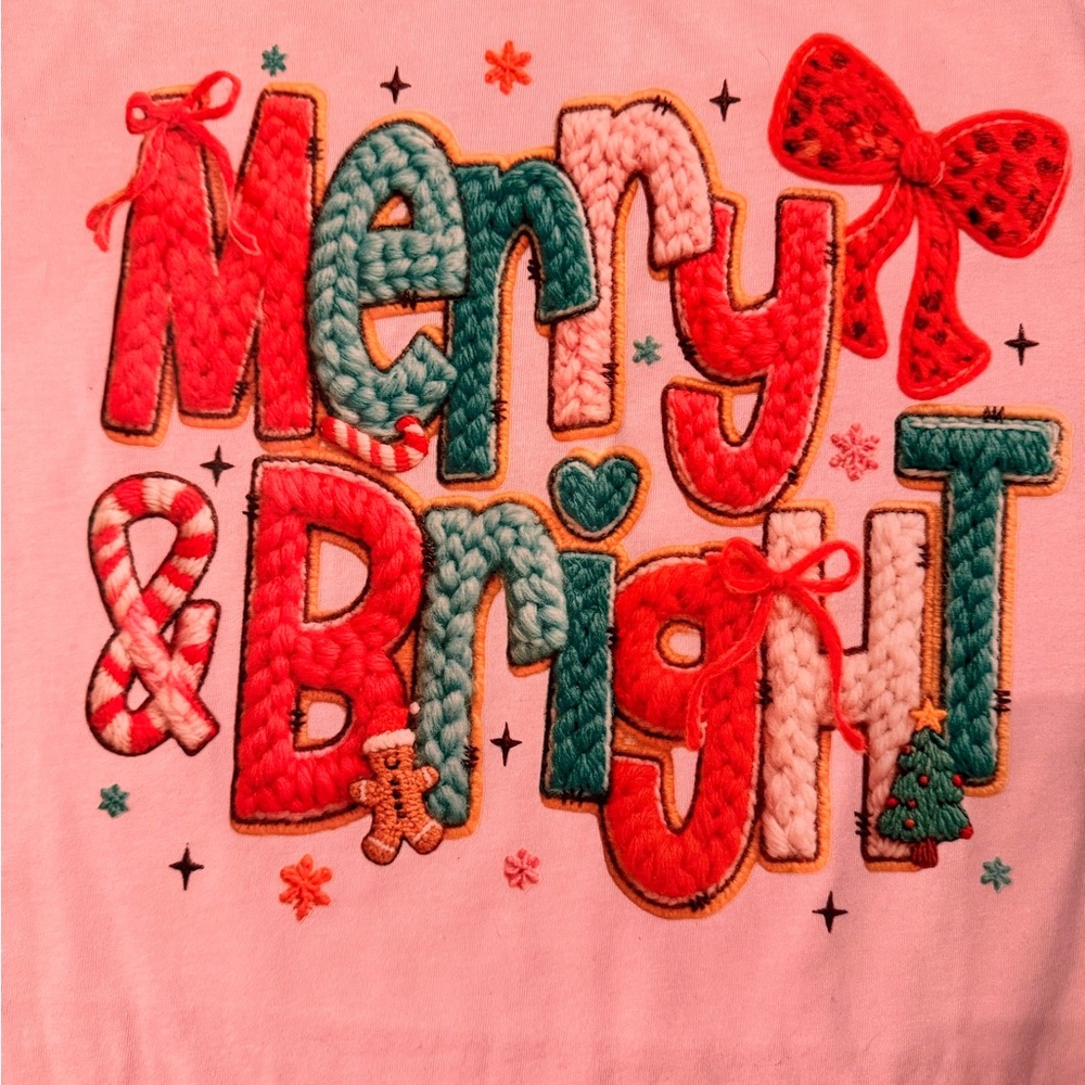 Vibrant Pink 'Merry & Bright' Women's Sweatshirt